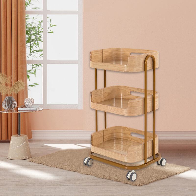 舒境原木風美容院移動小推車 中式日式風格